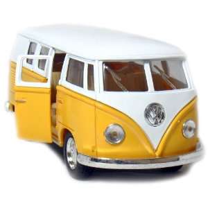  5 Die cast 1962 VW Classic Bus 1/32 Scale (Yellow), Pull 