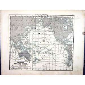  Emil Von SydowS Schul Atlas 1870 Map Grosse Stiller Ocean 