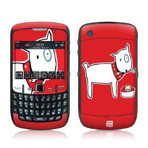 White Cartoon Pup and Cupcake Design Skin Decal Sticker for Blackberry 