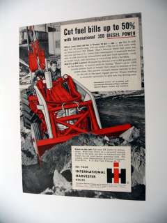 IH International 350 Diesel Tractor 1958 print Ad  