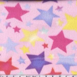  60 Wide Nordic Fleece Starlight Starbright Pink Fabric 