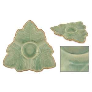Celadon ceramic canape tray, Spring Maple  Kitchen 