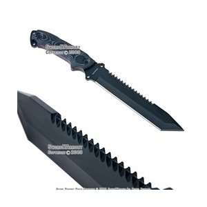   Tang Fixed Blade Sawback Survival Knife With Sheath