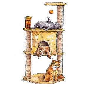  Interactive Cat Tower in Beige (Oversized)