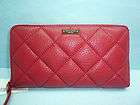 KATE SPADE GOLD COAST BRIGHT LACEY RED ZIP AROUND WALLE