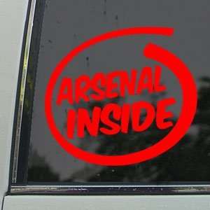  Arsenal Inside Red Decal Funny Guns Ammo Window Red 