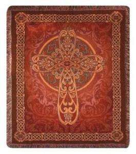 60 Medieval Celtic Cross Tapestry Afghan Blanket Throw  