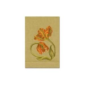  Anali Embroidered Tulip Linen (Willow) Guest Towels Set/4 