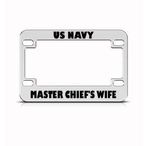 Navy Master ChiefS Wife Military Metal Bike Motorcycle license plate 