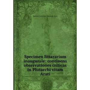   inaugurale continens observationes criticas in Plutarchi vitam Arati