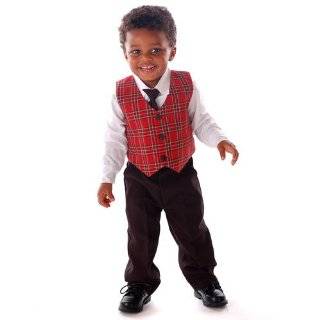   Little Boys Red Plaid Vest Set Suit Boy 12M 7 Explore similar items