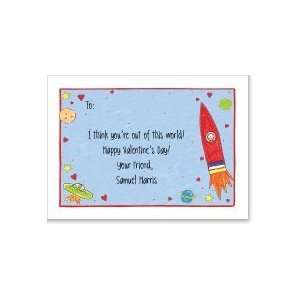  Up In Space Valentine Flat Note Card Health & Personal 