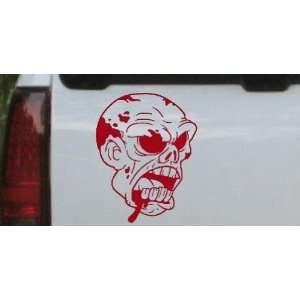 Bloody Zombie Head Funny Car Window Wall Laptop Decal Sticker    Red 