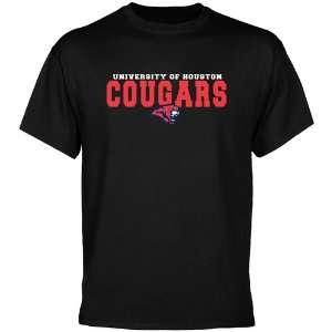  Houston Cougars Black University Name T shirt Sports 