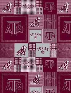 Texas A&M University Aggies College Print Fleece Fabric  
