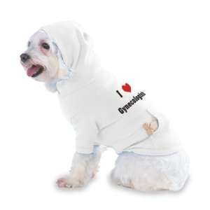 Love/Heart Gynecologists Hooded T Shirt for Dog or Cat X Small (XS 
