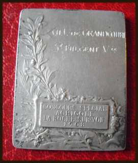   relief 3mm 1908 concours special agricole la roche sur yon award medal