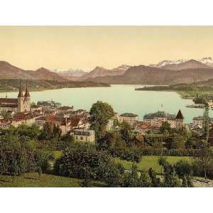  Vintage Travel Poster   Lucerne Lake Lucerne Switzerland 