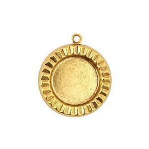 com Stampt Antique Gold (plated) Sunburst Round Setting 18mm Findings 