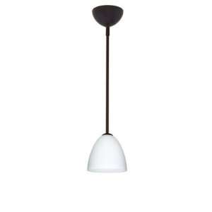Vila Stem Mount Pendant with Dome Canopy Finish Bronze, Glass Shade 
