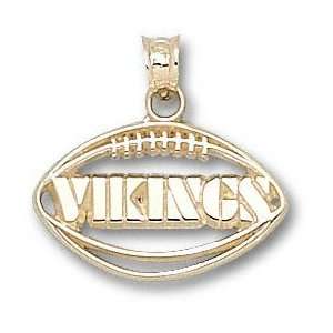 Minnesota Vikings Solid 10K Gold VIKINGS Pierced Football Pendant
