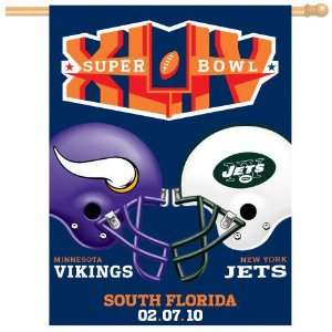  Super Bowl XLIV Minnesota Vikings and New York Jets 27x37 
