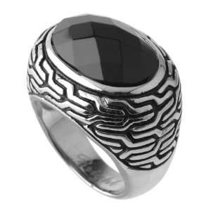  316L Stainless Steel Casting Ring   Black Onyx   Size 5 Jewelry
