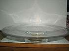 Large Clear Pressed Glass Low Bowl with gold star & square base, 1970 