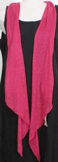 NWT EILEEN FISHER Fuschia Airy Washed Linen Gauze Scarf  