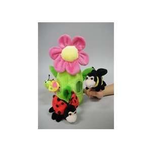 Bug Finger Puppet Plush Flower 10 Inch Play Set Toys 