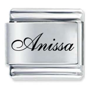   Script Font Name Anissa Gift Laser Italian Charm Pugster Jewelry