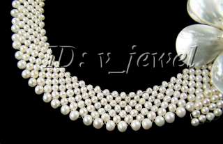 Pearl shell pearl flower necklace/earring set VJ  