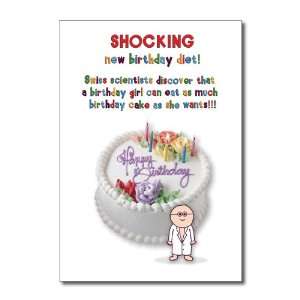  Funny Birthday Card Birthday Diet Humor Greeting Ron Kanfi 