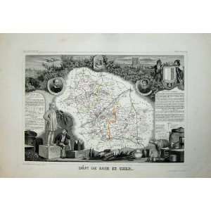   1845 Atlas National France Maps De Loir Et Cher Blois