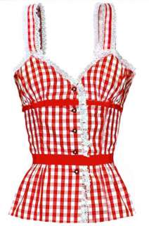 SEXY LACE TRIM GINGHAM PRINT CORSET BY DOLCE & GABBANA  