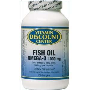  Omega 3 Fish Oil 1000mg by Vitamin Discount Center   100 