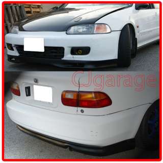   92 95 2D Coupe Spoon Front + Type R Rear Bumper PU Spoiler Lip Kit JDM