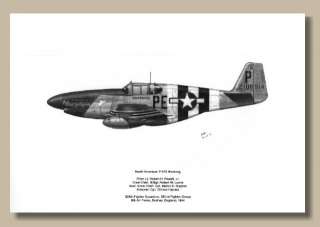 WWII Aviation Art P 51 Mustang, WEST BY GAWD VIRGINIA  