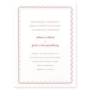  Scalloped Frame White Invitation by Martha Stewart Wedding 