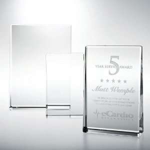  Optical Crystal Vertical Rectangle Plaque Award   Large 