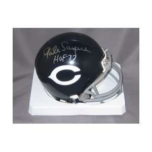  Gale Sayers Signed Chicago Bears Mini Helmet w/HOF 77 