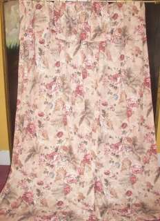 VINTAGE VICTORIAN FRENCH COUNTRY CHIC FLORAL DRAPES CURTAINS PANELS 4 