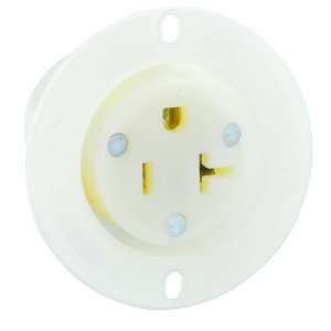 Leviton 15379 C 20 Amp, 125 Volt, Flanged Outlet Receptacle, Straight 