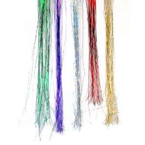  80s Style Tinsel Long Hair Extensions, 5 Color Set 
