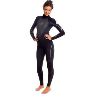  Rip Curl Womens G Bomb Back Zip 4/3 Wetsuit (Black/Silver 