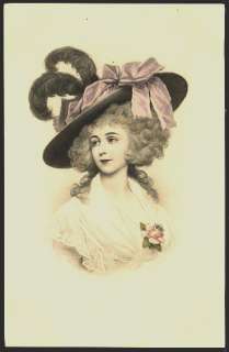 Beautiful Woman Big Hat M M Vienne M Munk Postcard  