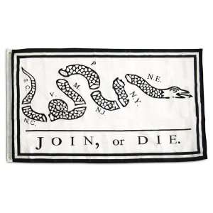  3 x 5 Join or Die Flag   Super Polyester Patio, Lawn 