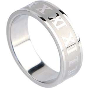  Size 5   Surgical Steel ROMAN NUMERAL Ring Jewelry