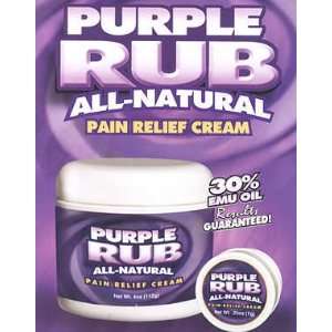  Purple Rub All Natural Pain Relief Cream O.T.C. 4 oz. Jar 