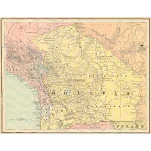  Cram 1894 Antique Map of Bolivia